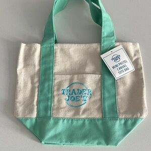 Trader Joe’s Mini Pastel Canvas Tote Bag in Mint